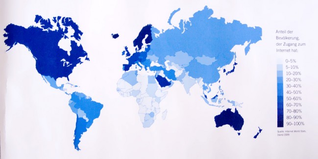 Visualization of world-wide internet access taken from the current german AI Journal